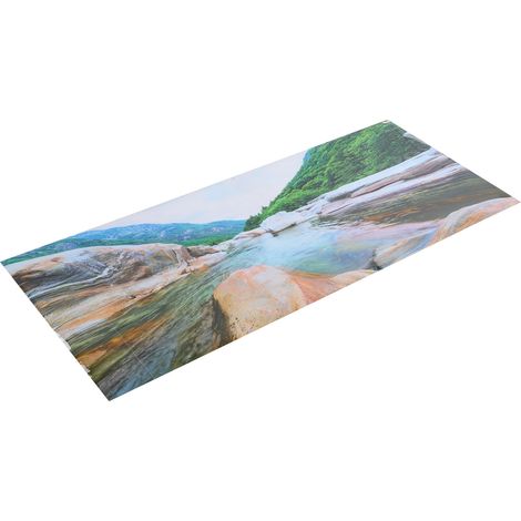 Papier peint/affiche de fond d'aquarium en PVC avec motif de montagnes et de rivières, 122 x 50 cm (1/5)