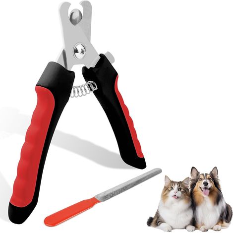Coupe Ongles Chien Chat, 16cm Mesure Grande Taille Coupe Griffe Chien avec Sa Lime, Acier Inoxydable, Toilettage Tondeuse Lime à Ongles pour Pet de Toutes Tailles (1/5)