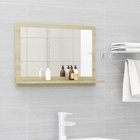 Miroir salle de bain-Miroir de maquillage Chêne sonoma 60x10,5x37 cm Bois ingénierie 432002 (1/5)