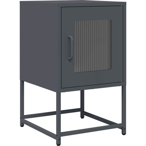 Maison Exclusive - Nachttisch Anthrazit 36x39x60,5 cm Kaltgewalzt