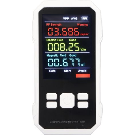 Tragbarer digitaler Elektromagnetische-Strahlungs-Detektor mit Batterie, Hochfrequenzmesser, weiß (1/5)