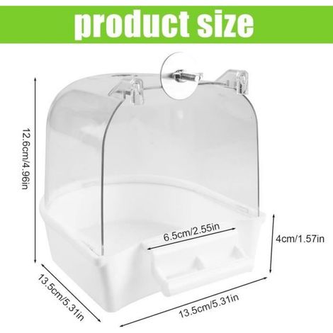 Maison de bain pour cage à oiseaux : bain d'oiseaux multifonction à suspendre, baignoire pour oiseaux, abreuvoir à oiseaux pour (1/4)