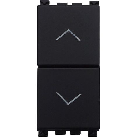 ETTROIT Interrupteur double bouton 1P+1P 10A pour volet roulant montée et descente Couleur noir Compatible avec Vimar Arke VA1202