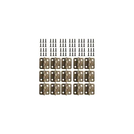 Charnière plate rétro en bronze antique 18 × 15 mm – Lot de 50 pièces avec 200 vis incluses pour coffrets, bijouteries et meubles DIY (1/4)