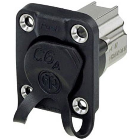 Neutrik Presa passante da pannello NE8FDX-Y6-W Presa Numero di poli 8P8C Nero 1 pz.