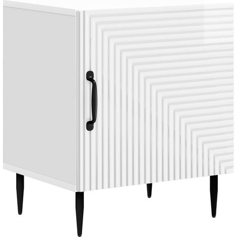 Bedside Cabinet High Gloss White 43 x 34.5 x 50 cm vidaXL