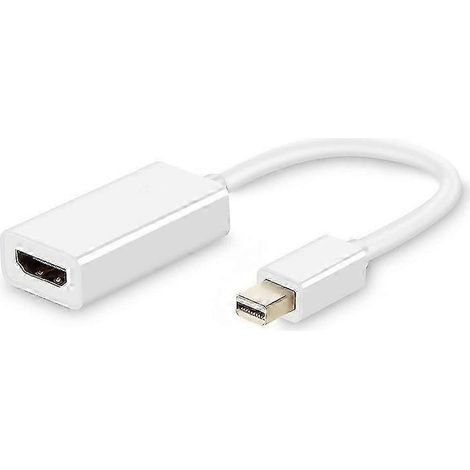 Câble adaptateur mini DP vers HDMI femelle de 15 cm (6 pouces), blanc (1/4)