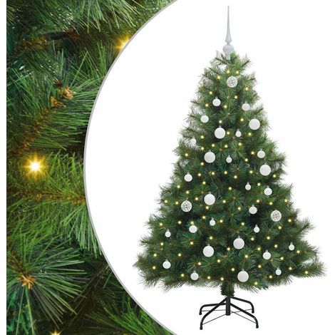 Sapin de Noël  Arbre de Noël artificiel avec 150 LED Vert 150 cm PE et PVC (1/5)
