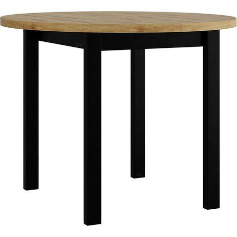 Mesa Victorville 355, Roble Artisan + Negro, 76x0x0cm, Alargamiento, Aglomerado laminado, Madera