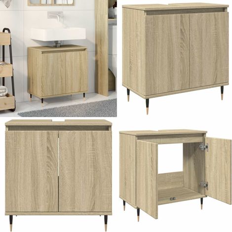 vidaXL Badschrank Sonoma-Eiche 58x33x60 cm Holzwerkstoff (1/5)