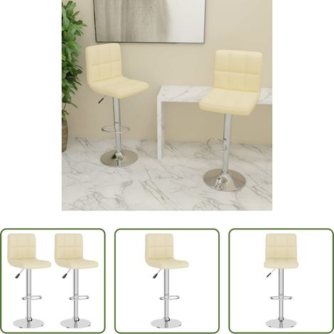 Barstuhl -  Barhocker 2 Stk. Creme Stoff (1/5)