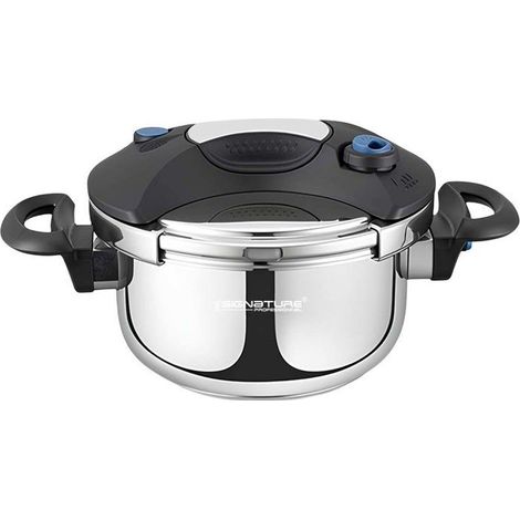 Autocuiseur Inox 5L Antiadhésif Tous Feux Induction Fermeture Sécurisé Signature Noir / Argent