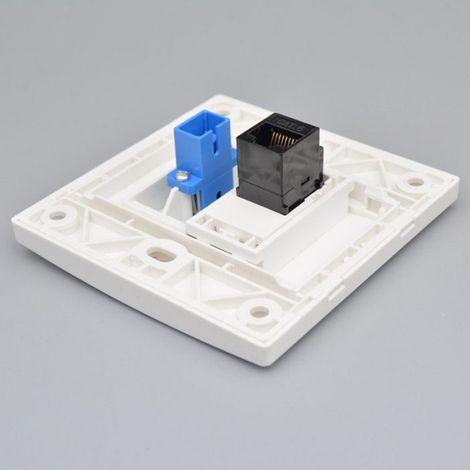 Prise murale fibre optique RJ45 - Nosheir - Interface fibre optique SC - Dimensions 23x36 mm - Plastique ignifuge (1/4)