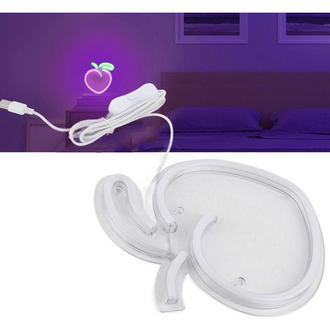 Décoration murale LED néon en forme de pêche, éclairage néon USB pour chambre, salon, fête, bureau ou magasin. (1/5)