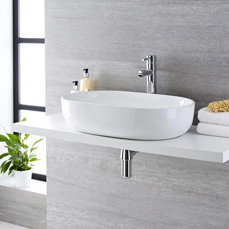 Ensemble Vasque Ovale Otterton 59 X 42.5CM & Grand Mitigeur Monotrou