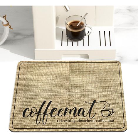 Tapis de café 40x60cm, tapis de séchage de comptoir de cuisine les taches cachées tapis de bar support en caoutchouc adapté au support de vaisselle de machine à expresso sous la machine à café (1/5)
