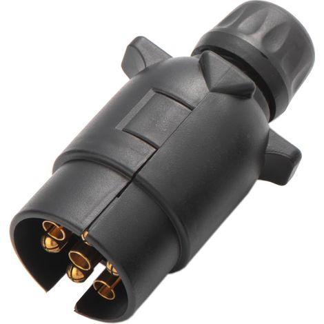 Prise Remorque 7 Broches Male, 12V Prise Remorque Connecteur Standard Européenne, pour Caravane Camions Voiture RV Tracteur Remorque Connecteur (Extrémité à Vis) (1/5)
