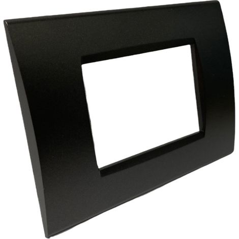 Placchetta per interruttore a 3 posti nera cassetta 503 compatibile con bticino living light supporto cover (1/2)