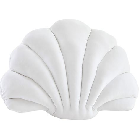Filiyano-Coussin décoratif ultra doux en forme de coquillage, peluche blanche