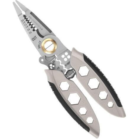 18.5cm Multipurpose Wire Stripper, 4 in 1 Wire Cutter Heavy Duty Stripping Pliers Professional Electrical Wire Crimping Tool for Splitting Cutting Slitting Tightening (1/5)