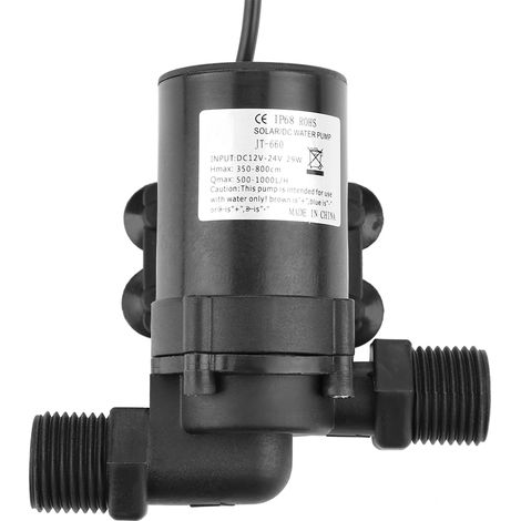 Pompe à eau miniature sans balais 24V pour chauffe-eau solaire, -40°C à 100°C (1/5)