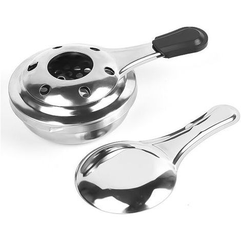 Alcohol burner, fondue alcohol burner, gel alcohol burner, Stainless Steel, Gray, 15 x 9.3 x 4.5 cm (1/4)
