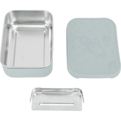 Portapranzo in acciaio inox da 850 ml, a tenuta stagna e ermetico, con divisorio removibile, adatto per scuola, ufficio e picnic, colore blu nebbia.