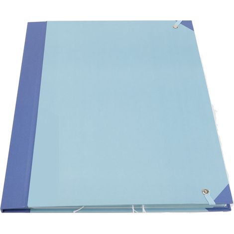 Chemise dossier avec étiquettes autocollantes portable 12 enveloppes organisateur de documents classeur de papiers importants lettres bleu (1/2)