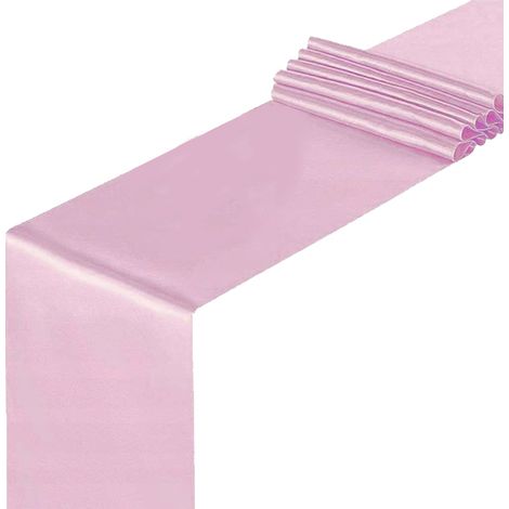 Tovaglia decorativa in raso liscio, rosa, 0,16 x 9 m (1/3)