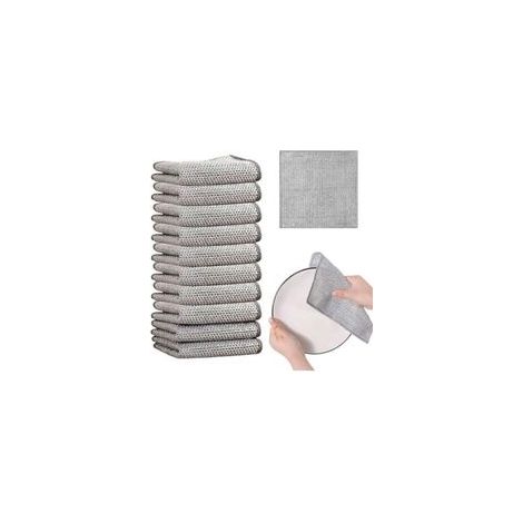 10 pièces Chiffon de Nettoyage en métal, Chiffon de Nettoyage en Fibres métalliques, Chiffon de Nettoyage en métal Anti-Rayures, Chiffons à Vaisselle Polyvalents en Fil réutilisables (Double Couche) - (1/4)