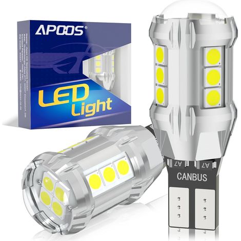 W16W T15 LED Bulbs CANBUS Error Free 912 921 906 955 16SMD 12V-24V for Car Reverse Parking Reverse Backup Light 6500K White (1/5)