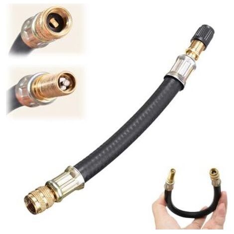 Rallonge de valve pour voiture, adaptateur pour valve de vélo, rallonge de valve pour voiture, adaptateur de valve avec capuchon de valve universel pour voitures, camions, motos, vélos (100 mm) (1/5)