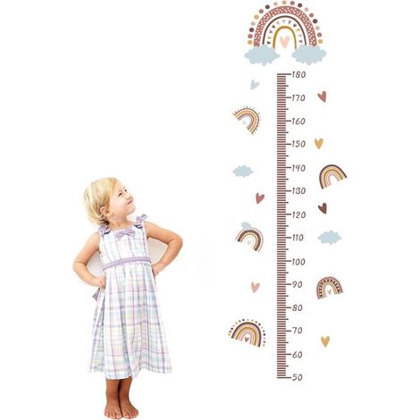 Wand-Wachstumsmesslatte für Kinder, Wandlineal, Wachstumstabelle für Babys, Wandaufkleber für Kinderzimmer, PVC-Wandtattoo, abnehmbare Wanddekoration für Kinderzimmer, 50 bis 180 cm (1/5)