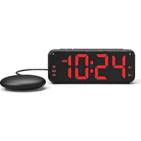 Réveil à volume élevé conçu pour les adultes ayant un sommeil profond, doté de deux alarmes et d'un vibreur de matelas, adapté aux chambres à coucher, avec un écran de 6,5 pouces. (1/5)