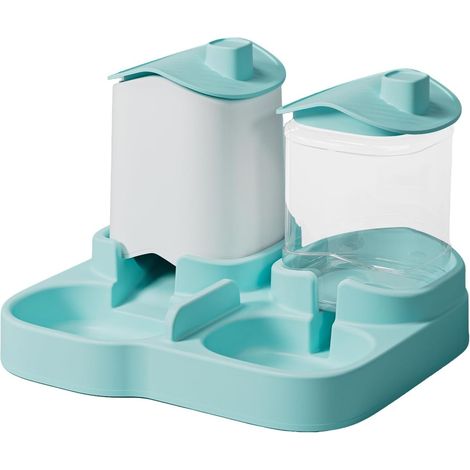 Distributeur de nourriture pour chats - Abreuvoir anti-débordement  Mangeoire de bureau pour animaux, en ABS et PP (1/5)