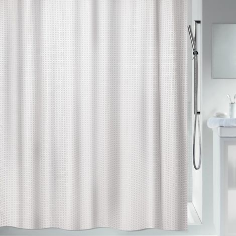 Rideau de douche Polyester CARLINA 180x200cm Blanc Spirella (1/5)