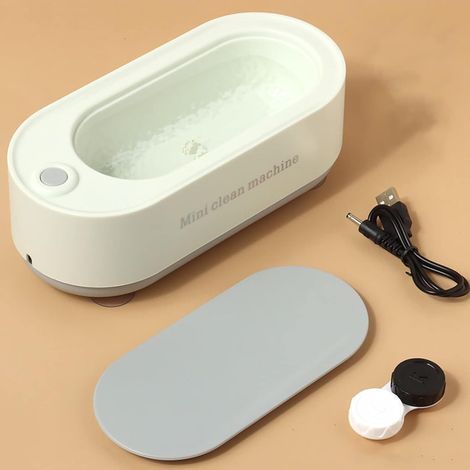 Nettoyeur a Ultrasons 350ML Nettoyeur Ultrasonique Portable Professionnel Machine a Laver Bijoux - Blanc (1/4)