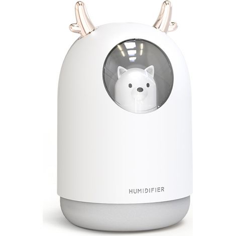 AGE Humidificateur d'air bébé Chambre Ultrasonique Silencieux avec 7 Couleurs de Lumière 12 Hd'arrêt Automatique, 300 ml (1/2)