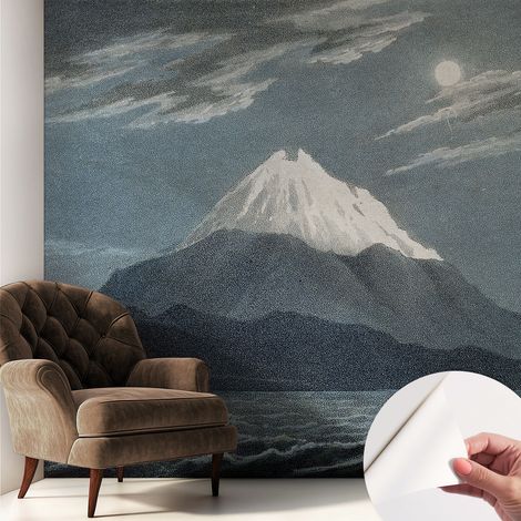 Papier peint adhésif décoratif pour salon chambre et cuisine Facile à poser avec colle Nuit de pleine lune 250x250 cm (1/5)