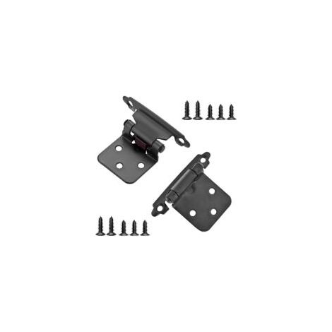 Paquete de 2 bisagras semi-ocultas de 1/2" para puertas de armarios – Bisagras automáticas para puertas de armarios, elegante acabado en negro. – Crezuo (1/4)