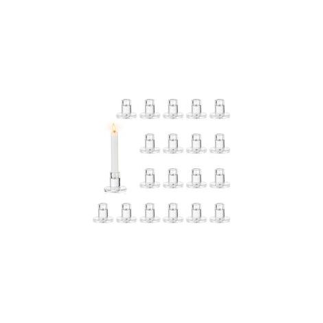 Bougeoir Verre Chandelier Lot de 20 Bougeoir en Verre Transparent Bougies à Réchauds en Forme de Pilier Centre de Table pour la Décoration des Dîners (1/5)