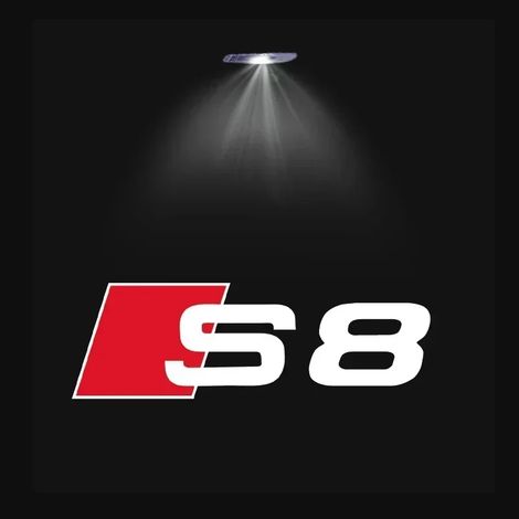 (S8, 2 pièces, convient pour 2 portes) Audi Sline S3 S4 S5 S6 S7 RS Quattro Q7 Q5 Q3 A4 B8 8P A3 A6 C7 A5 A6 A8 Projecteur de logo lumineux de bienvenue à LED pour portières de voiture (1/4)