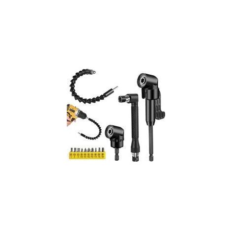Renvoi d’Angle pour Visseuse, Kit 14 Pièces, Tournevis Coudé et Extension pour Perceuse, Accessoires Pratiques (1/5)