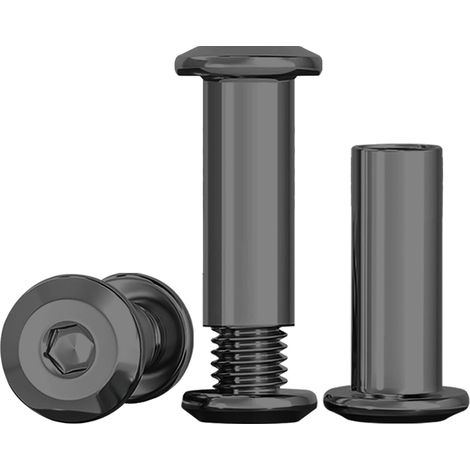 Lot De 10 Vis De Connexion Noir M8 Vis De Meubles M8x16mm En Acier Inoxydable A2 V2A Connecteurs De Meubles Connecteur D'armoire 10 Vis Pour Meubles, 10 écrou à Douille (1/5)