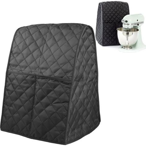 Housse Anti-Poussière - Robot Pâtissier - 30 x 30 x 40 cm - Polyester Taffetas Matelassé - Noir Café Rouge - 1 Pièce (1/5)