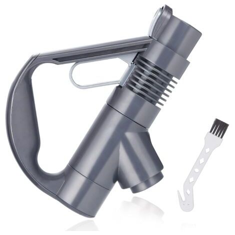 Replacement handle for vacuum cleaners, compatible with Dyson DC19, DC23, DC26, DC29, DC32, DC36 and DC37. Vacuum cleaner accessory, replacement handle with cleaning brush (grey).--DTEKGAZ