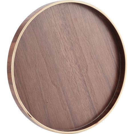 Rundes Serviertablett aus Holz im japanischen Stil, 30 cm, für Speisen und Obst, geeignet für Küche, Haushalt und Hotel. (1/5)