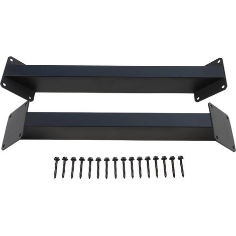 Lot de 2 supports d'angle à 45 degrés pour charges lourdes en acier noir - Pour support triangulaire robuste pour pergola, connecteur en bois, montage mural, jardin, terrasse (1/5)