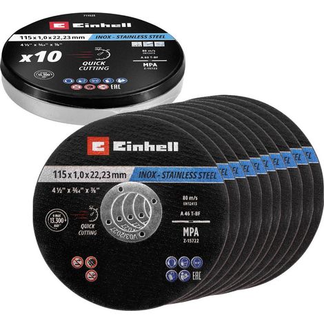 Einhell 711525 Jeu de disque à tronçonner 115 mm 10 pc(s) métal, acier inoxydable, acier, Tôle (1/4)