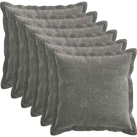 vidaXL Funda de almohada 6 uds. HOUTEN Gris oscuro 40 x 40 cm (1/2)